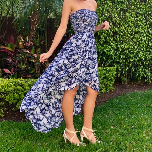 michael kors blue and white dress